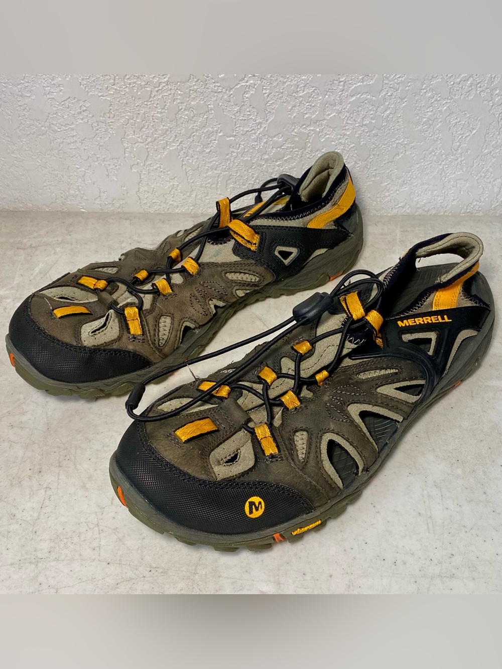 Merrell All Out Blaze Sieve Shoes Mens 9 Hiking Water Sandals Taupe Black Orange